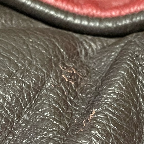 1 Brown Burgundy Leather Print Patch Work Decorative Throw Pillows  15x15” - Picture 7 of 7